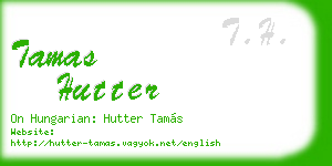 tamas hutter business card